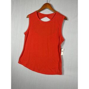 Anthropologie Tank Top Women M Red Vermillion Cutout Back Twist Sleeveless Boho